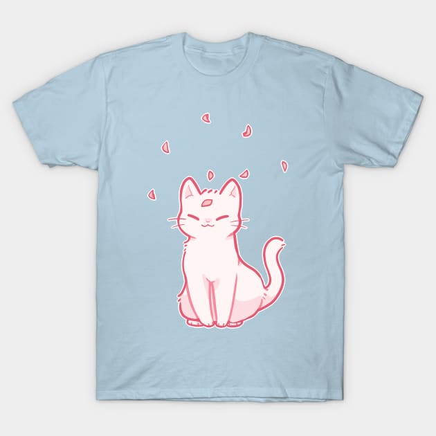 sakura cat T-Shirt by nekomachines